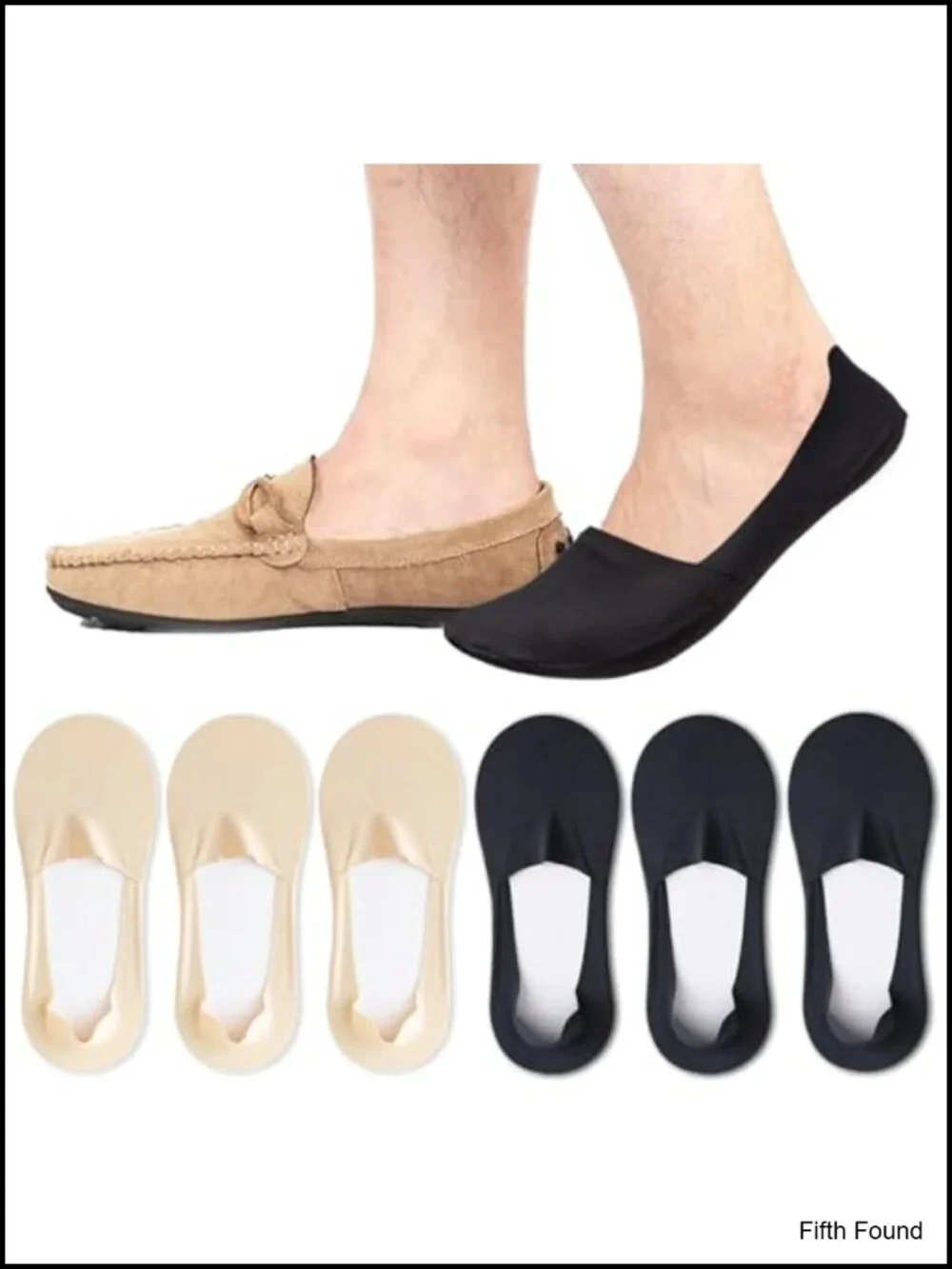 6 Pairs No Show Socks for Loafers Invisible Low Cut Liner Cotton Spandex
